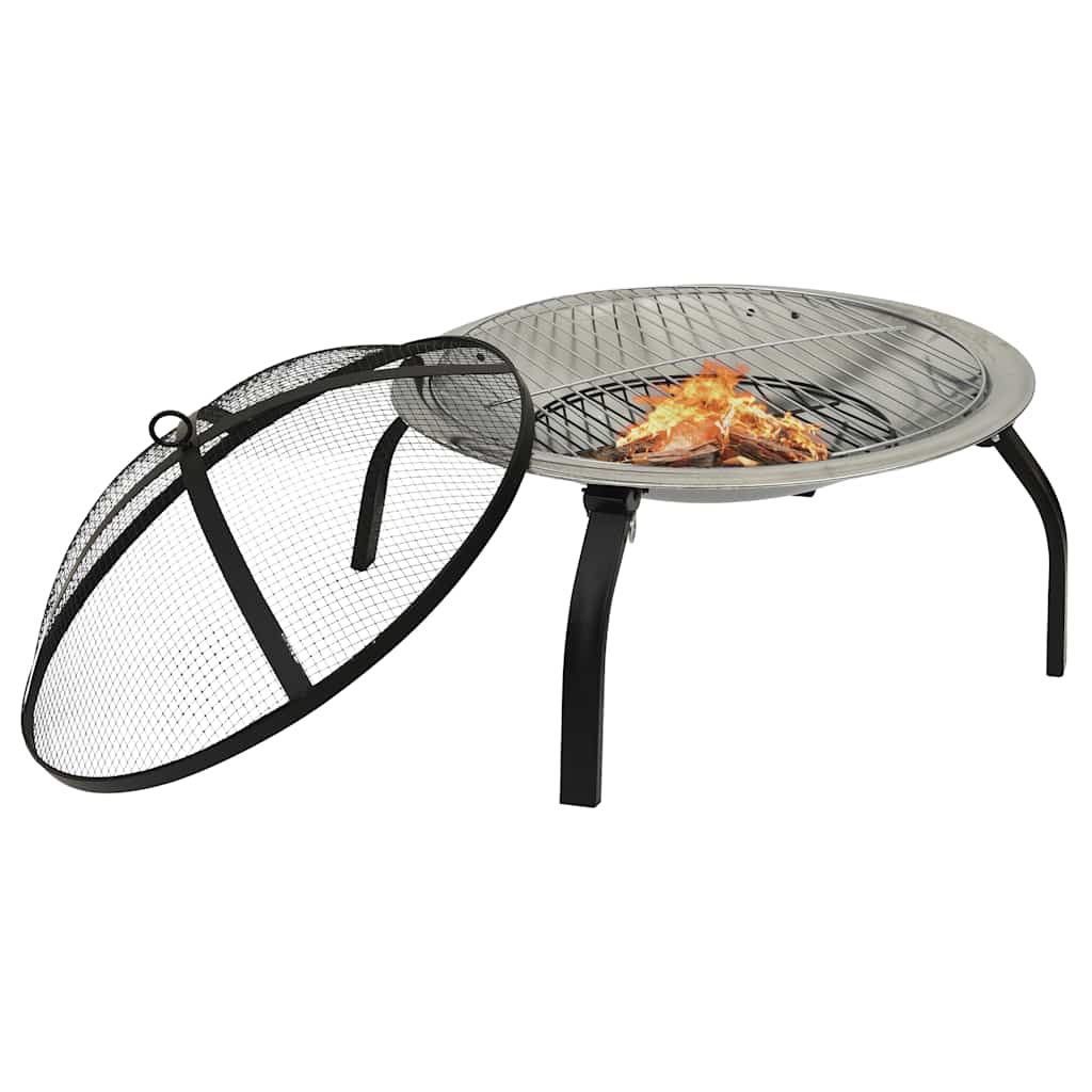 Brasero Y Barbacoa 2 En 1 Atizador Acero Inoxidable 56X56X49 Cm