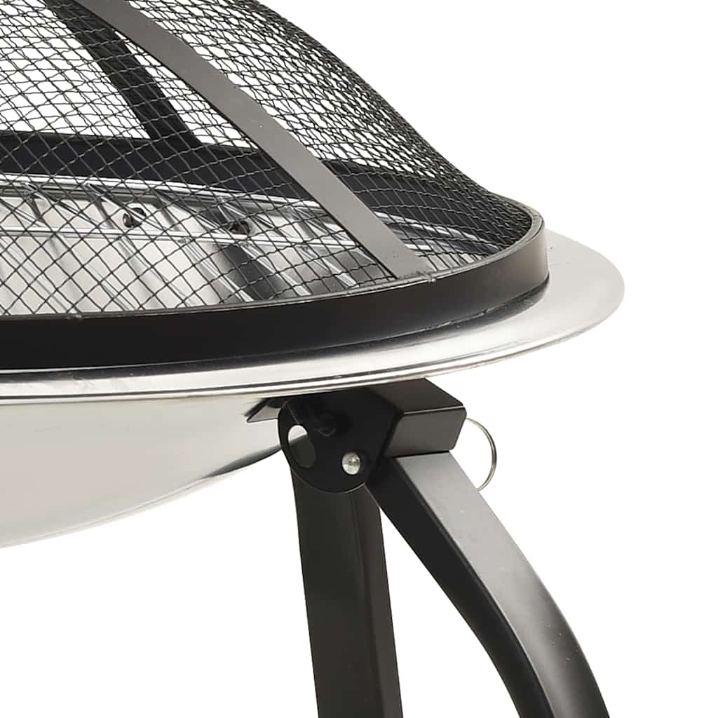 Brasero Y Barbacoa 2 En 1 Atizador Acero Inoxidable 56X56X49 Cm