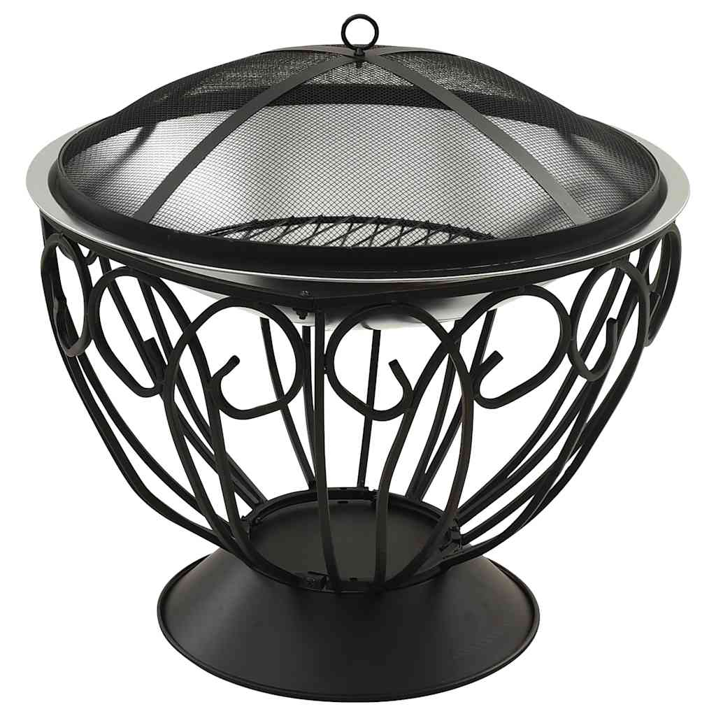 Brasero Y Barbacoa 2 En 1 Atizador Acero Inoxidable 59X59X60 Cm