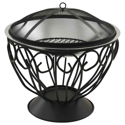 Brasero Y Barbacoa 2 En 1 Atizador Acero Inoxidable 59X59X60 Cm
