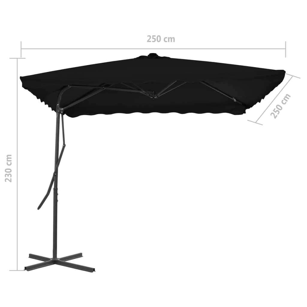 Sombrilla De Jardín Con Palo De Acero 250X250X230 Cm