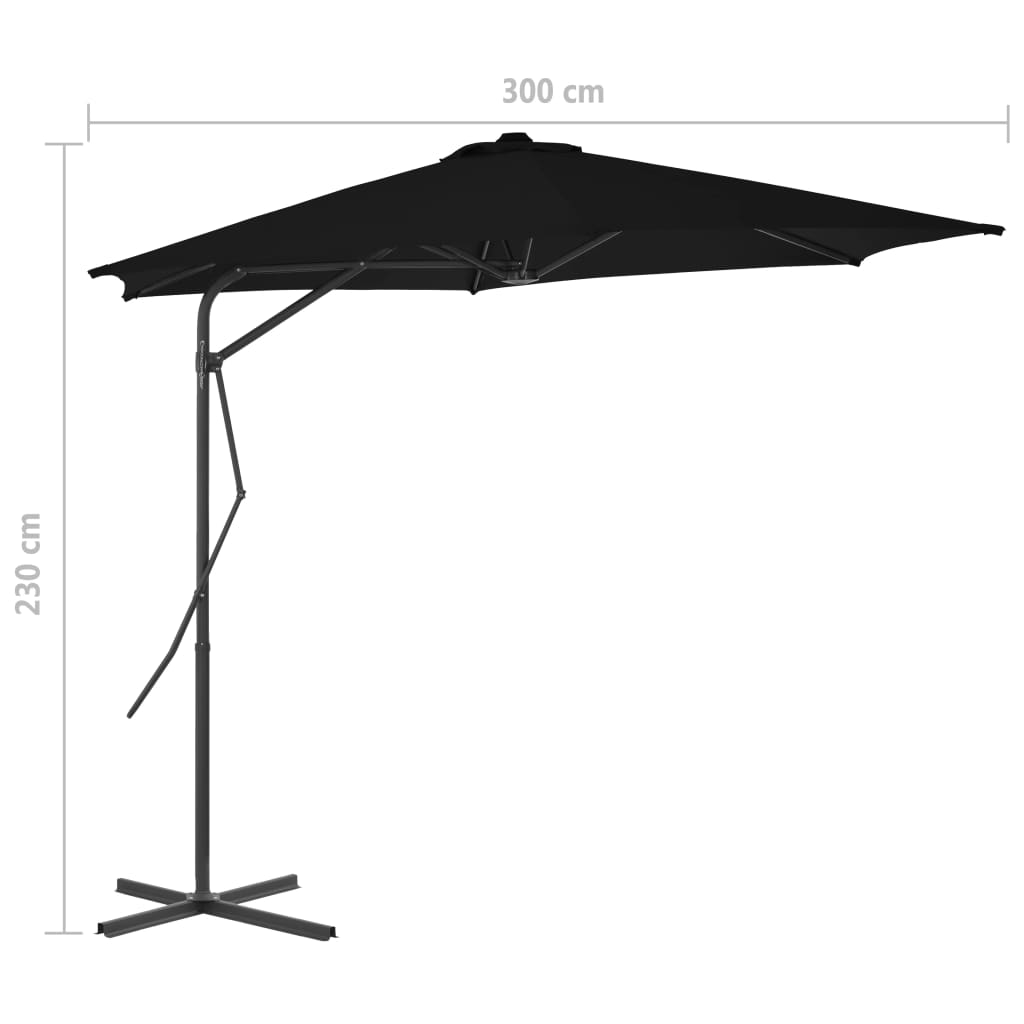 Sombrilla De Jardín Con Palo De Acero 300X230 Cm