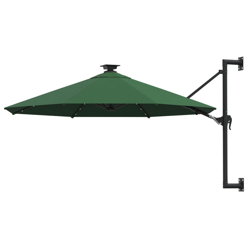 Sombrilla De Jardín De Pared Con Luces Led 300 Cm