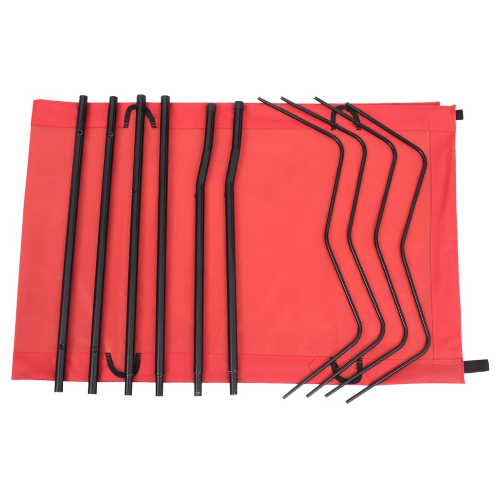 Cama De Camping Tela Oxford Y Acero Roja 180X60X19 Cm