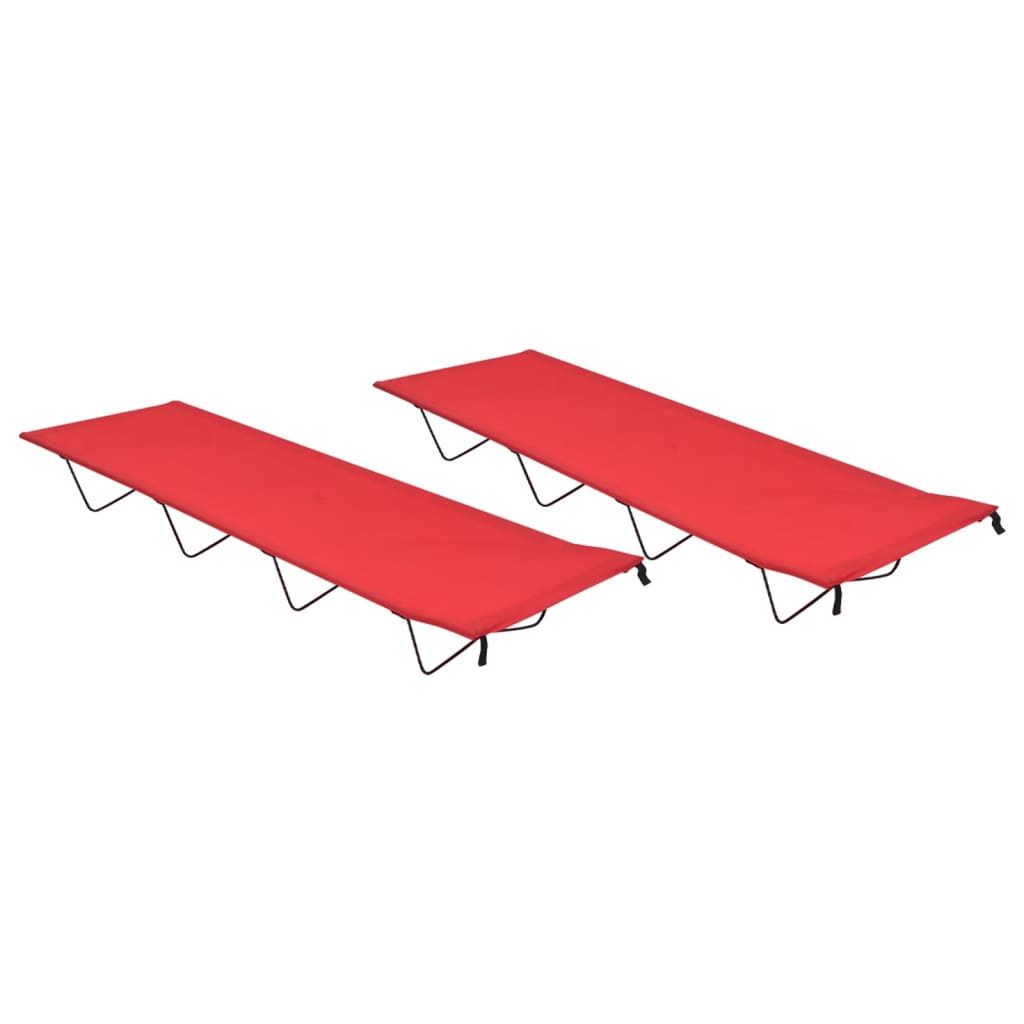 Cama De Camping Tela Oxford Y Acero Roja 180X60X19 Cm