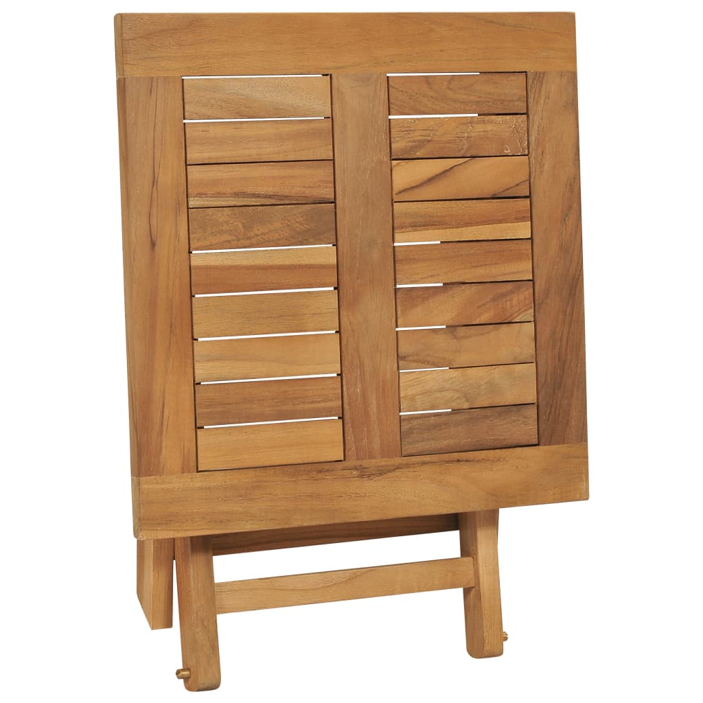 Tumbona Plegable Con Mesa De Madera Maciza De Teca