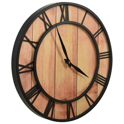 Reloj De Pared Mdf Y Hierro Marrón Y Negro 39 Cm