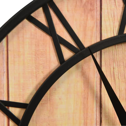 Reloj De Pared Mdf Y Hierro Marrón Y Negro 39 Cm