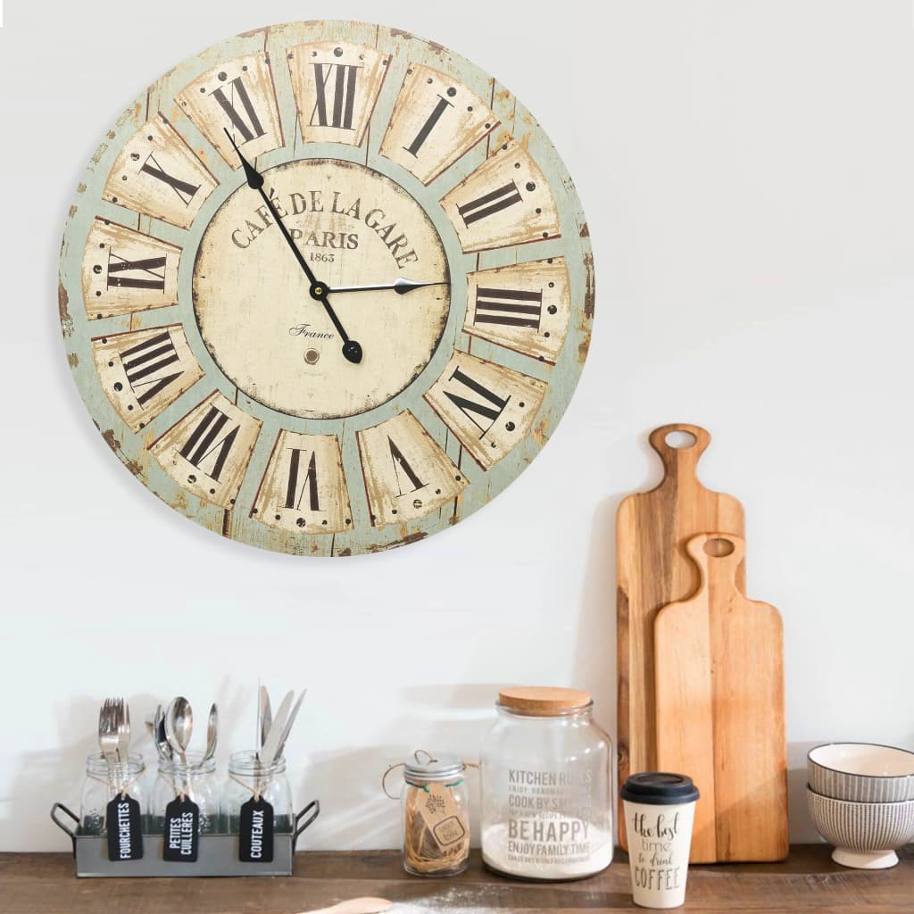 Reloj De Pared De Mdf Multicolor