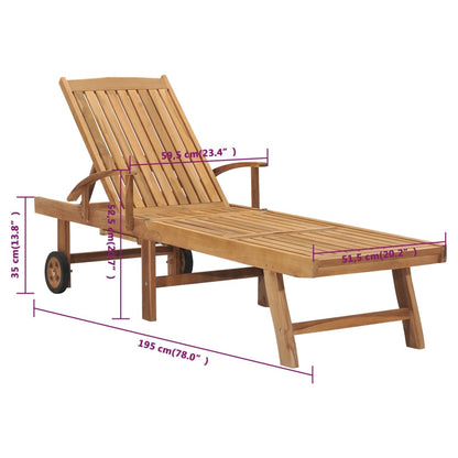 Tumbona De Madera Maciza De Teca