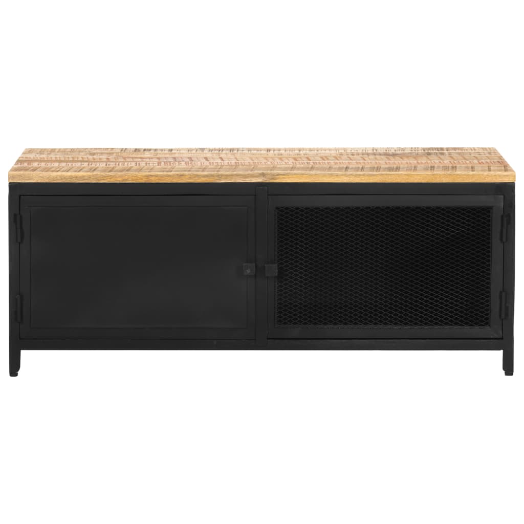 Mesa De Centro De Madera Maciza De Mango Rugosa 90X50X37 Cm