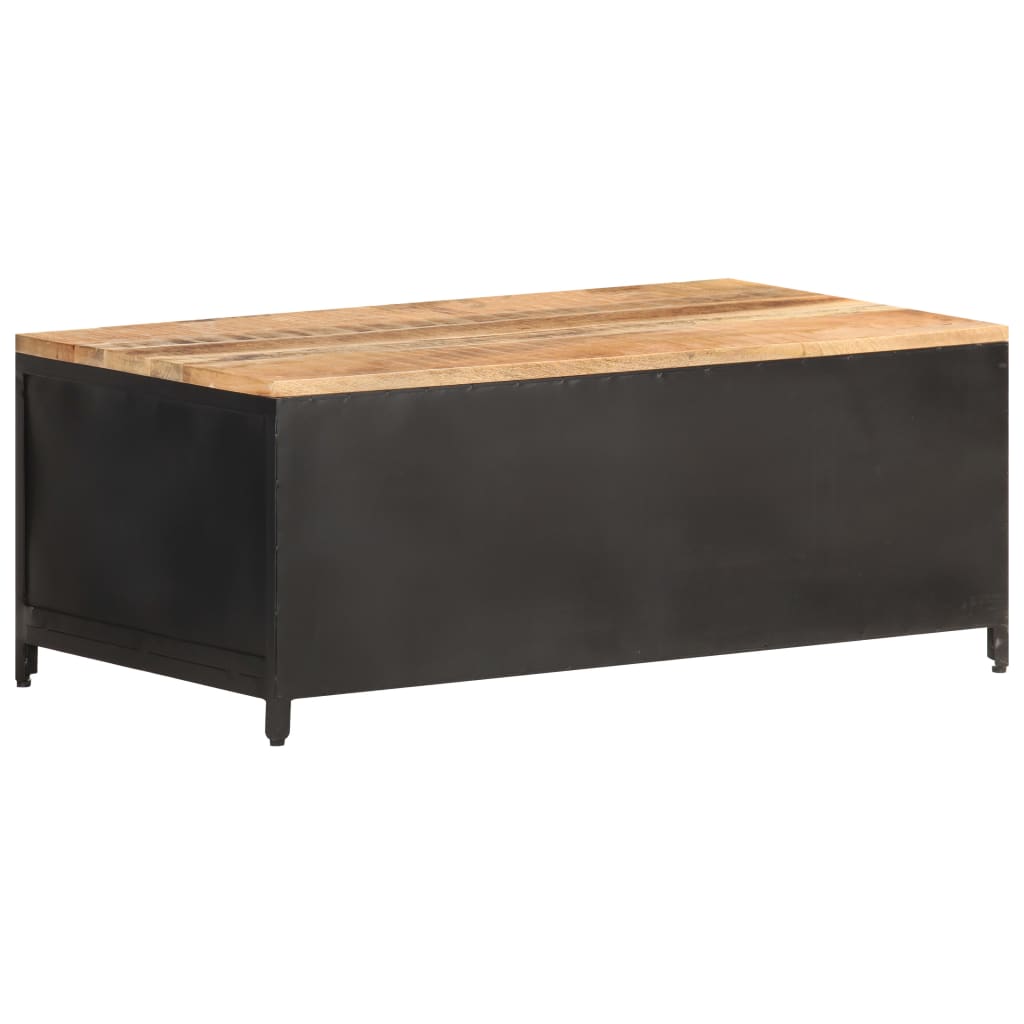 Mesa De Centro De Madera Maciza De Mango Rugosa 90X50X37 Cm