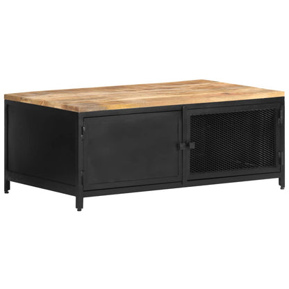Mesa De Centro De Madera Maciza De Mango Rugosa 90X50X37 Cm