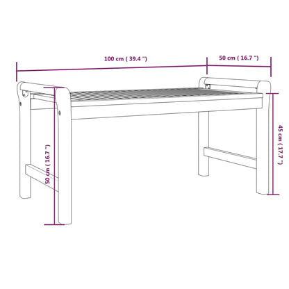 Mesa De Centro De Madera Maciza De Acacia 100X50X50 Cm