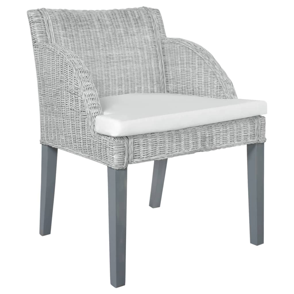 Silla De Comedor Con Cojín Ratán Natural