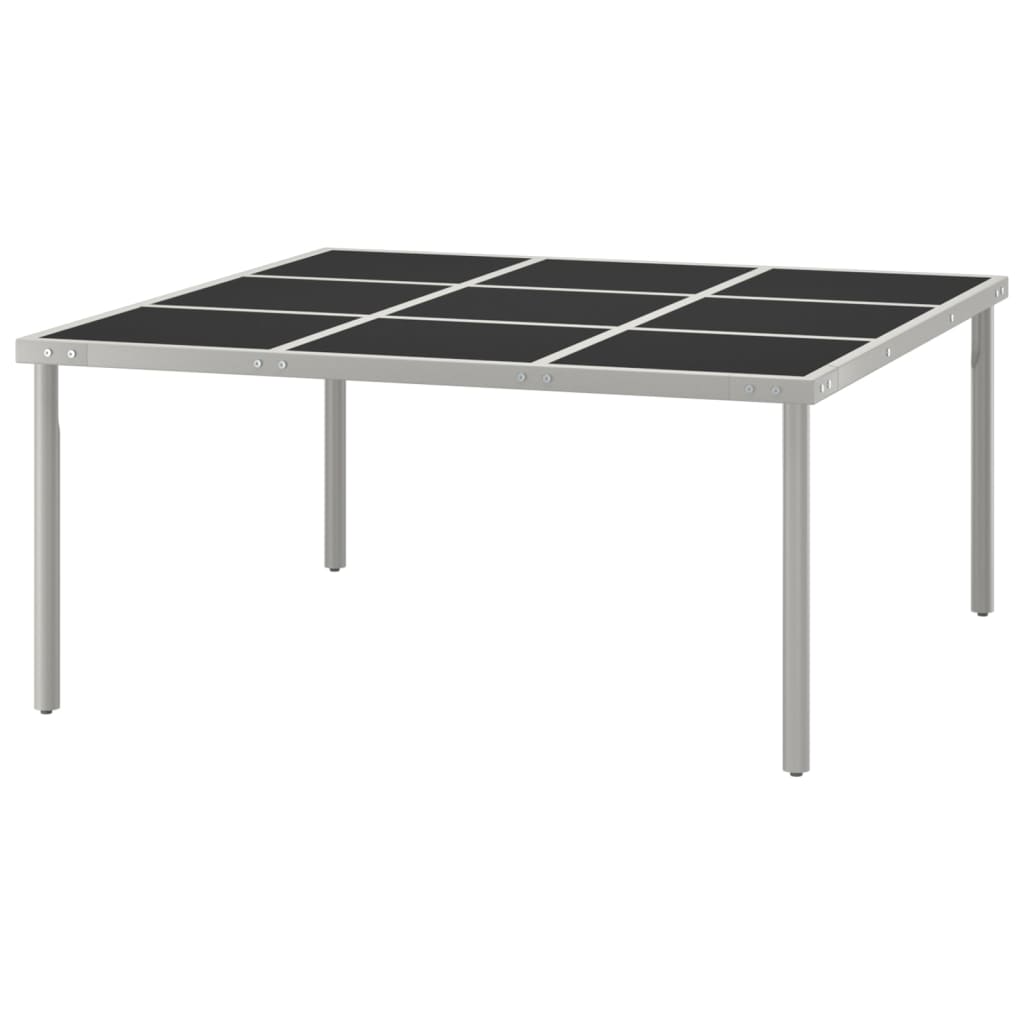 Mesa De Comedor De Jardín Acero Y Vidrio 170X170X74,5 Cm