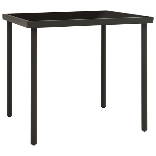 Mesa De Comedor Jardín Vidrio Y Acero Gris 80X80X72Cm