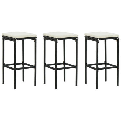 Taburetes De Cocina Con Cojines 2 Uds Ratán Sintético
