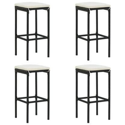 Taburetes De Cocina Con Cojines 2 Uds Ratán Sintético
