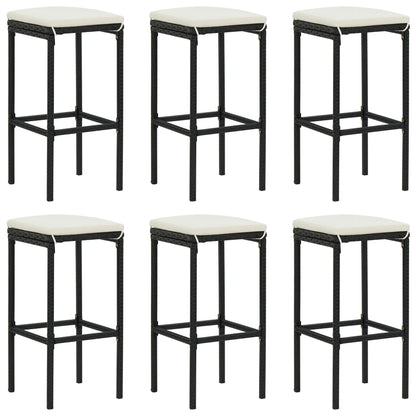 Taburetes De Cocina Con Cojines 2 Uds Ratán Sintético