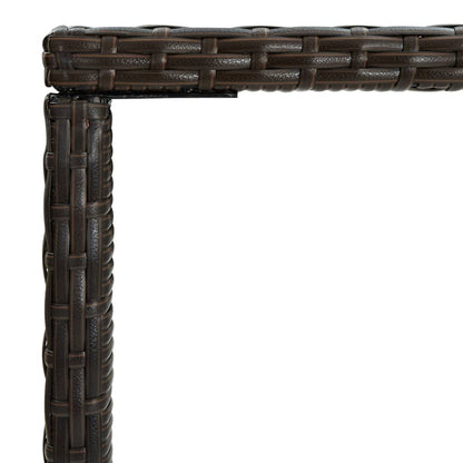 Mesa Alta De Jardín Ratán Sintético Y Vidrio