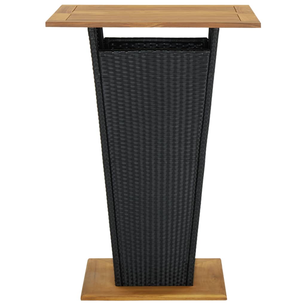 Mesa Alta Ratán Sintético Y Madera De Acacia