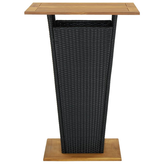 Mesa Alta Ratán Sintético Y Madera De Acacia