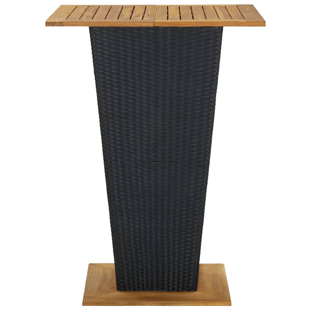 Mesa Alta Ratán Sintético Y Madera De Acacia