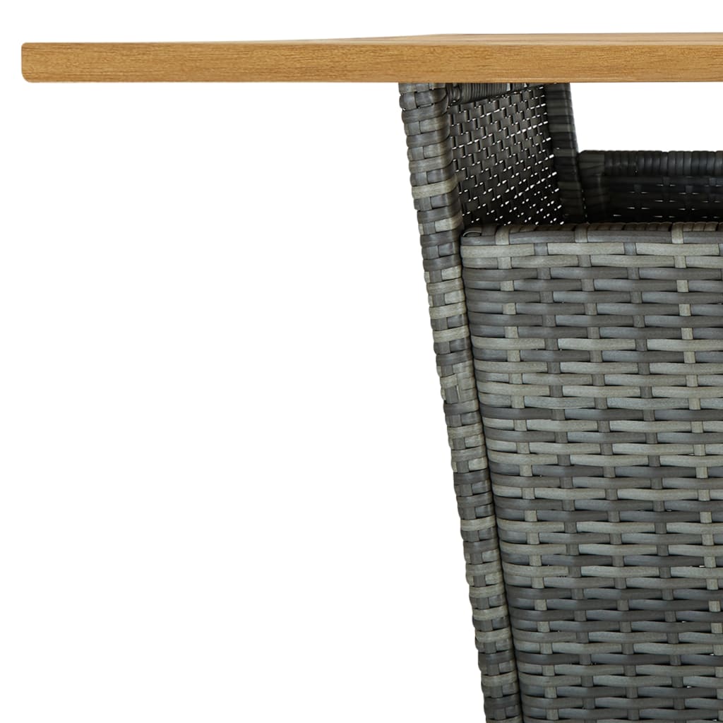 Mesa Alta Ratán Sintético Y Madera De Acacia