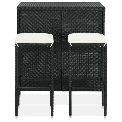Set Mesa Y Sillas De Bar Jardín 3 Piezas Ratán Sintético