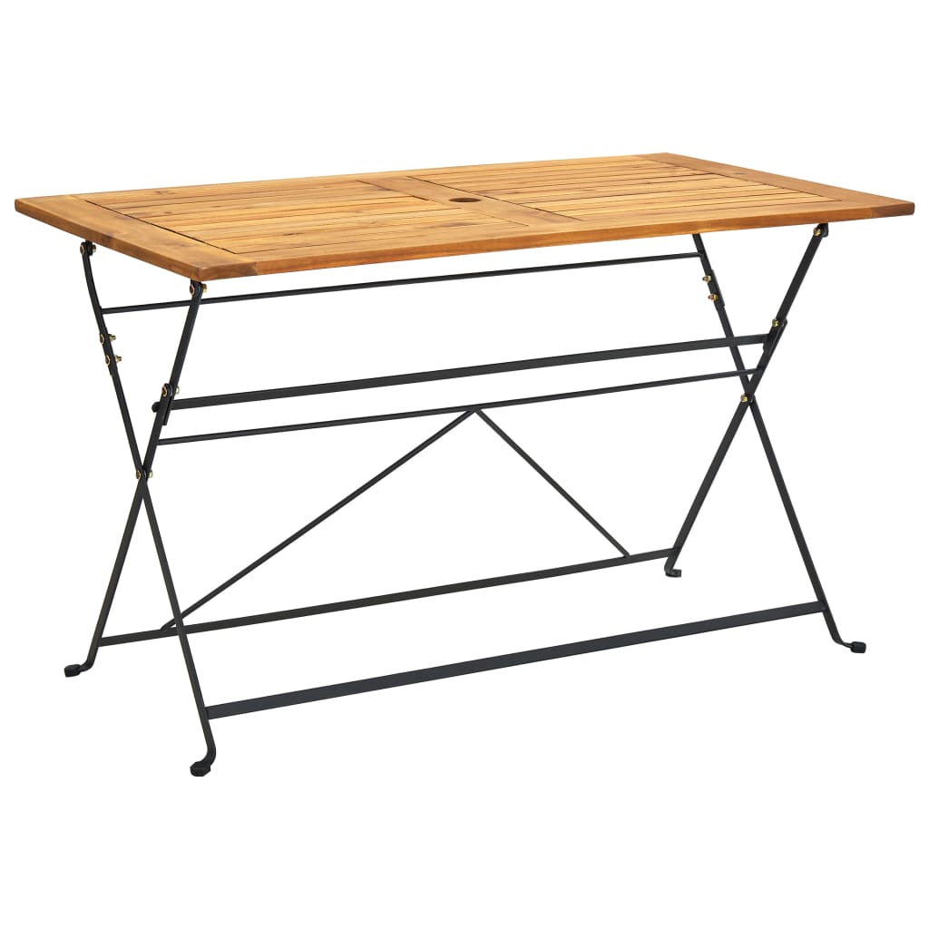Mesa Plegable De Jardín De Madera Maciza De Acacia