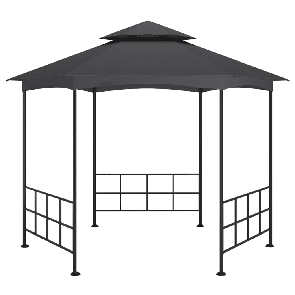 Cenador Con Paredes Laterales Gris 3,1X2,7 M