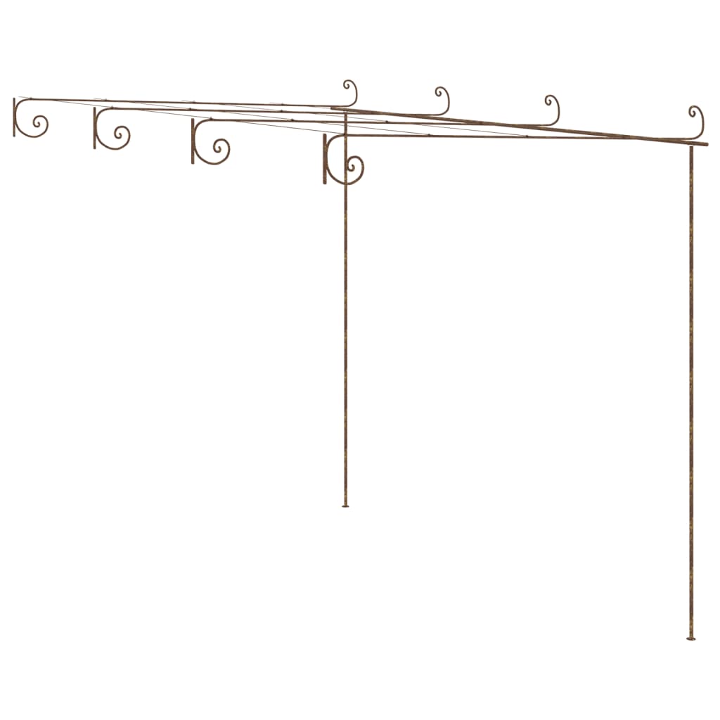 Pérgola De Jardín Marrón Antiguo 4X3X2,5 M Hierro