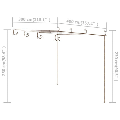 Pérgola De Jardín Marrón Antiguo 4X3X2,5 M Hierro