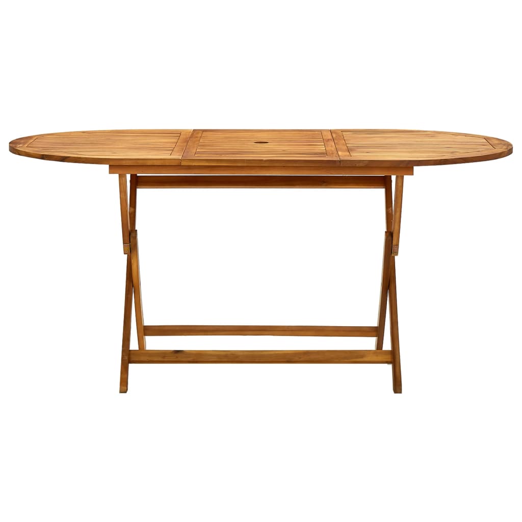 Mesa De Jardín Plegable Madera Maciza De Acacia