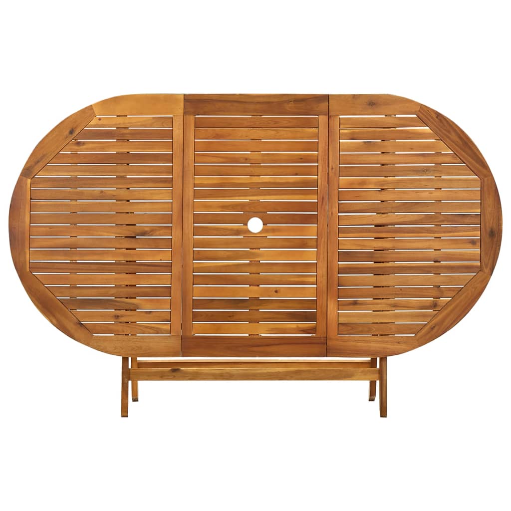 Mesa De Jardín Plegable Madera Maciza De Acacia