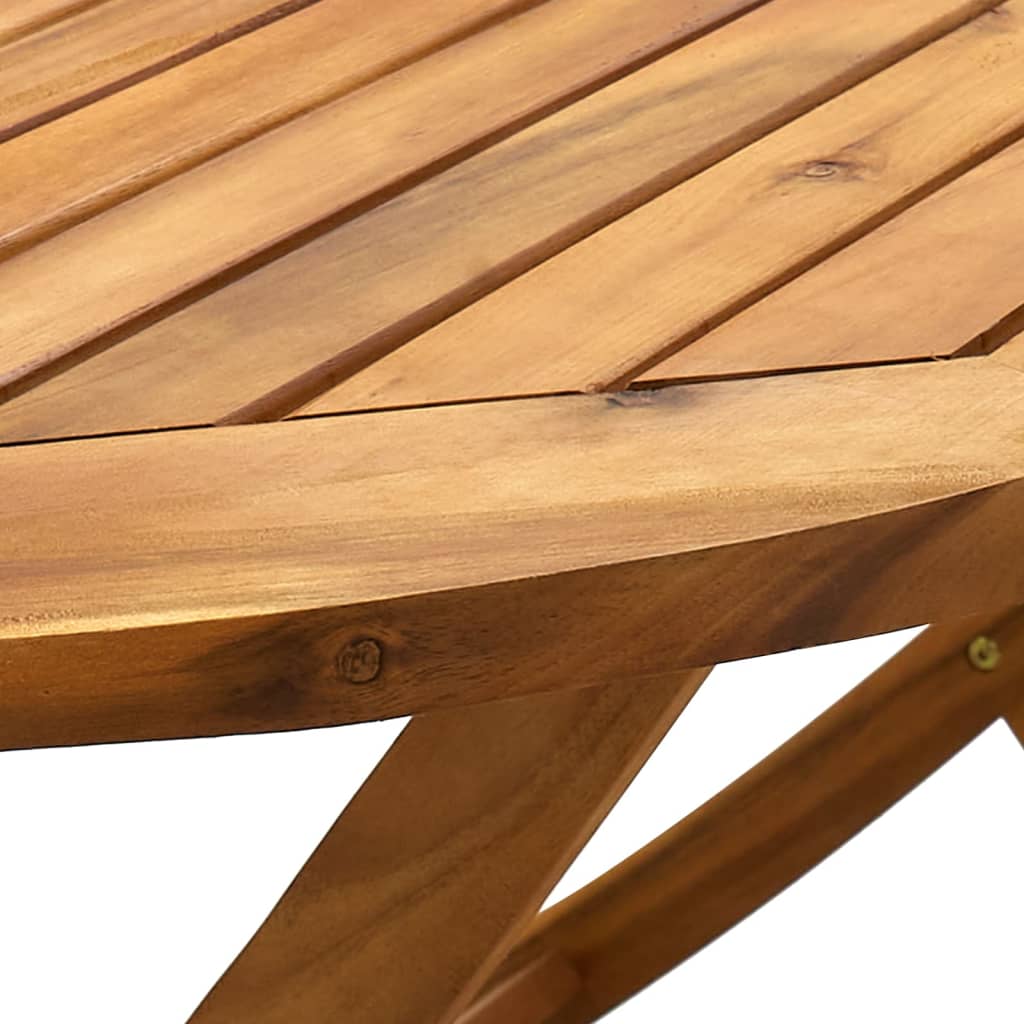 Mesa De Jardín Plegable Madera Maciza De Acacia