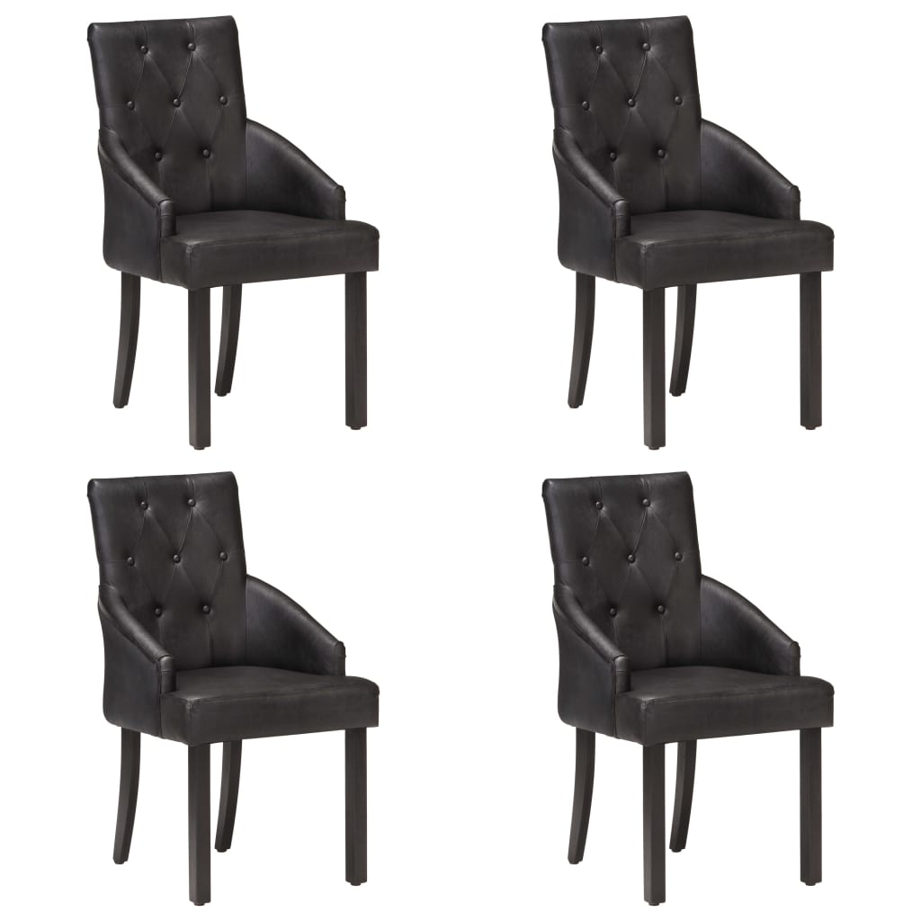 Sillas De Comedor 2 Unidades Cuero De Cabra Auténtico