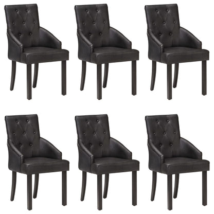 Sillas De Comedor 2 Unidades Cuero De Cabra Auténtico