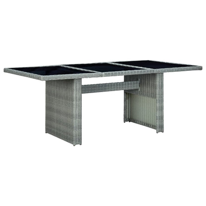 Mesa De Jardín Ratán Sintético Madera Maciza Acacia Gris Oscuro
