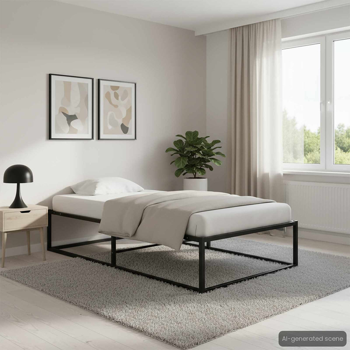 Estructura De Cama Sin Colchón De Metal