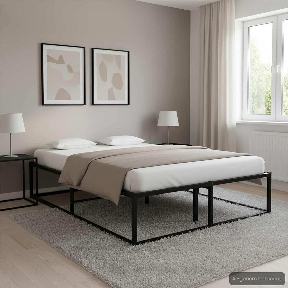 Estructura De Cama Sin Colchón De Metal
