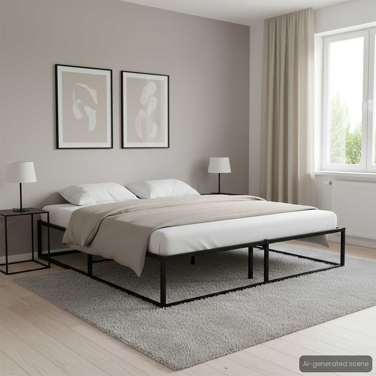 Estructura De Cama Sin Colchón De Metal