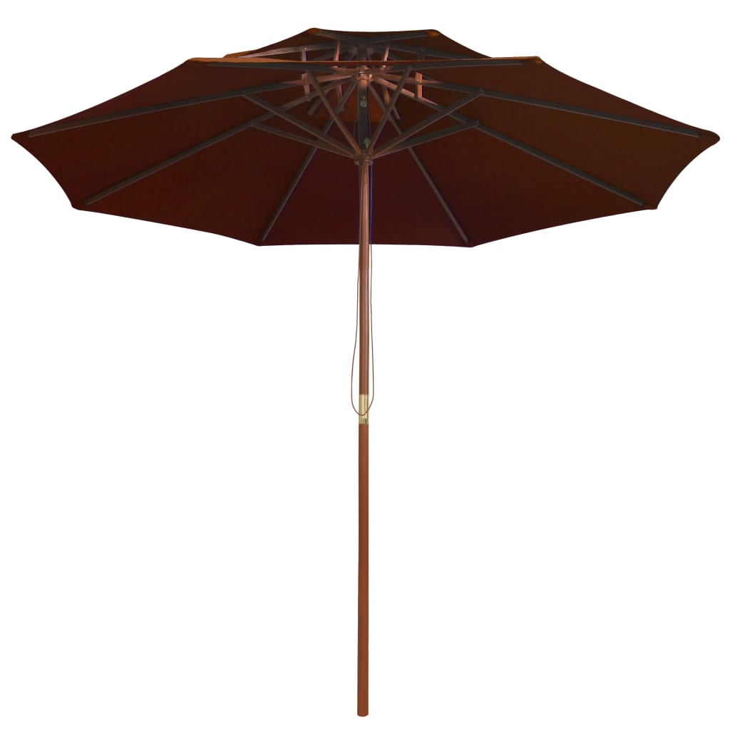 Sombrilla De Dos Niveles Palo De Madera 270 Cm