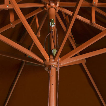 Sombrilla De Dos Niveles Palo De Madera 270 Cm