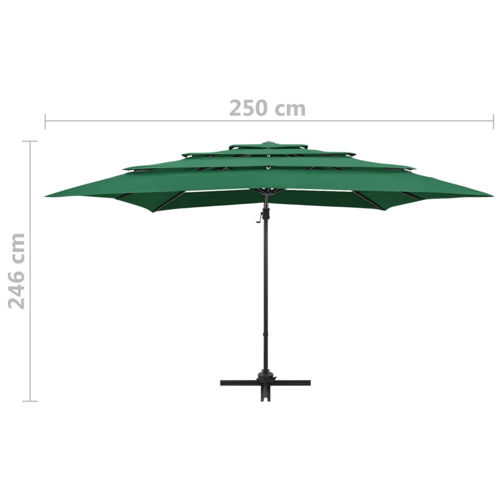 Sombrilla De Jardín 4 Niveles Palo De Aluminio 250X250 Cm