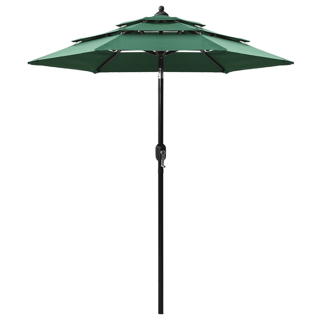Sombrilla Jardín De 3 Niveles Con Palo De Aluminio 2,5 M