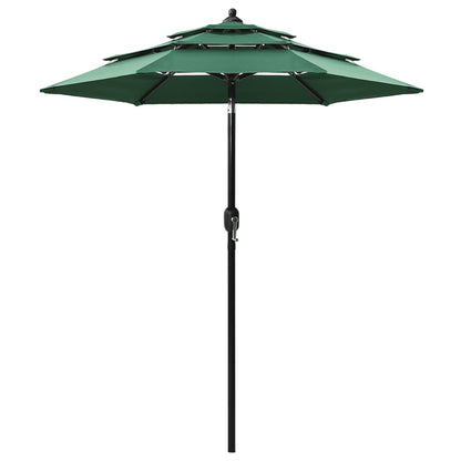 Sombrilla Jardín De 3 Niveles Con Palo De Aluminio 2,5 M