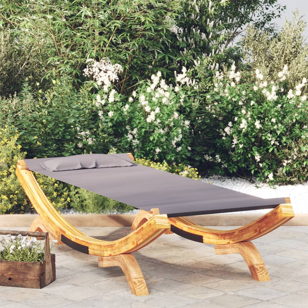 Tumbona De Madera Maciza Curvada 100X188,5X44 Cm
