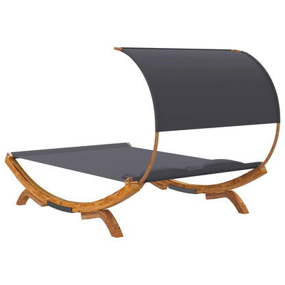 Tumbona Con Dosel Madera Curvada Gris